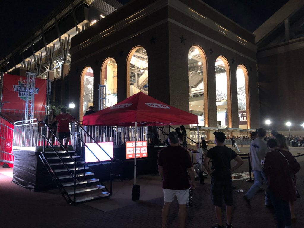 HEB experiential marketing for sporting event night activation