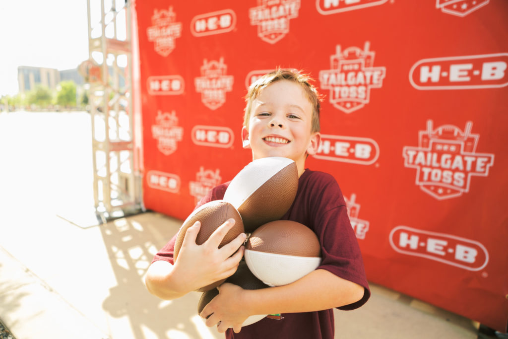 Offering prizes at activation events for HEB Tailgate Toss